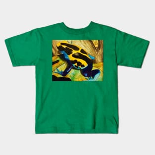 Poison Dart Arrow Frog--Blue and Yellow Kids T-Shirt